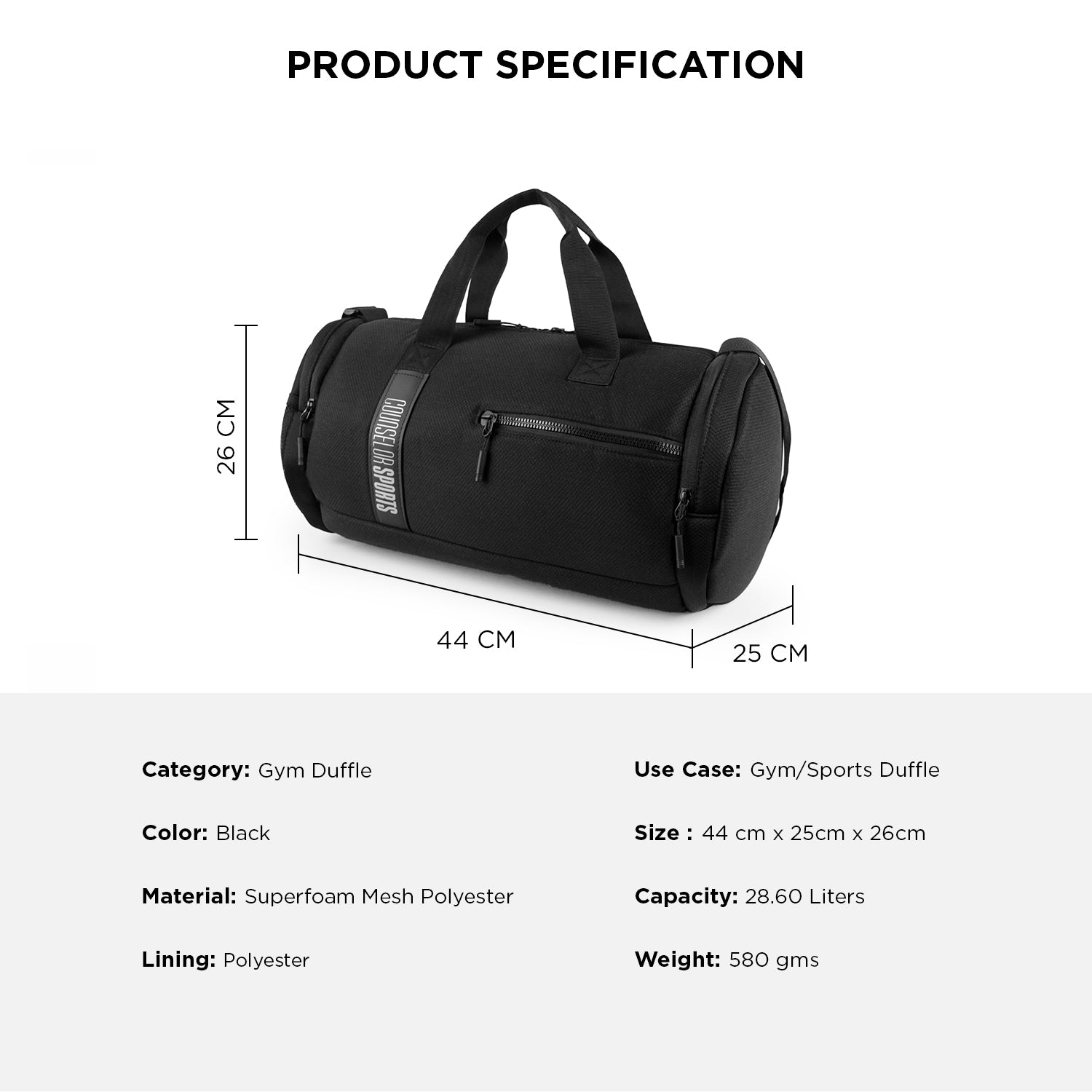 BEAST DUFFLE BAG - BLACK
