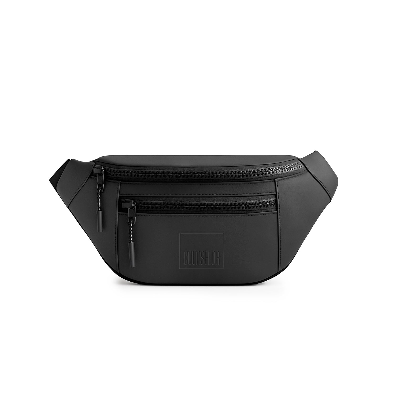 The Blaze black waist bag, vegan leather fanny pack, stylish and functional for daily use.