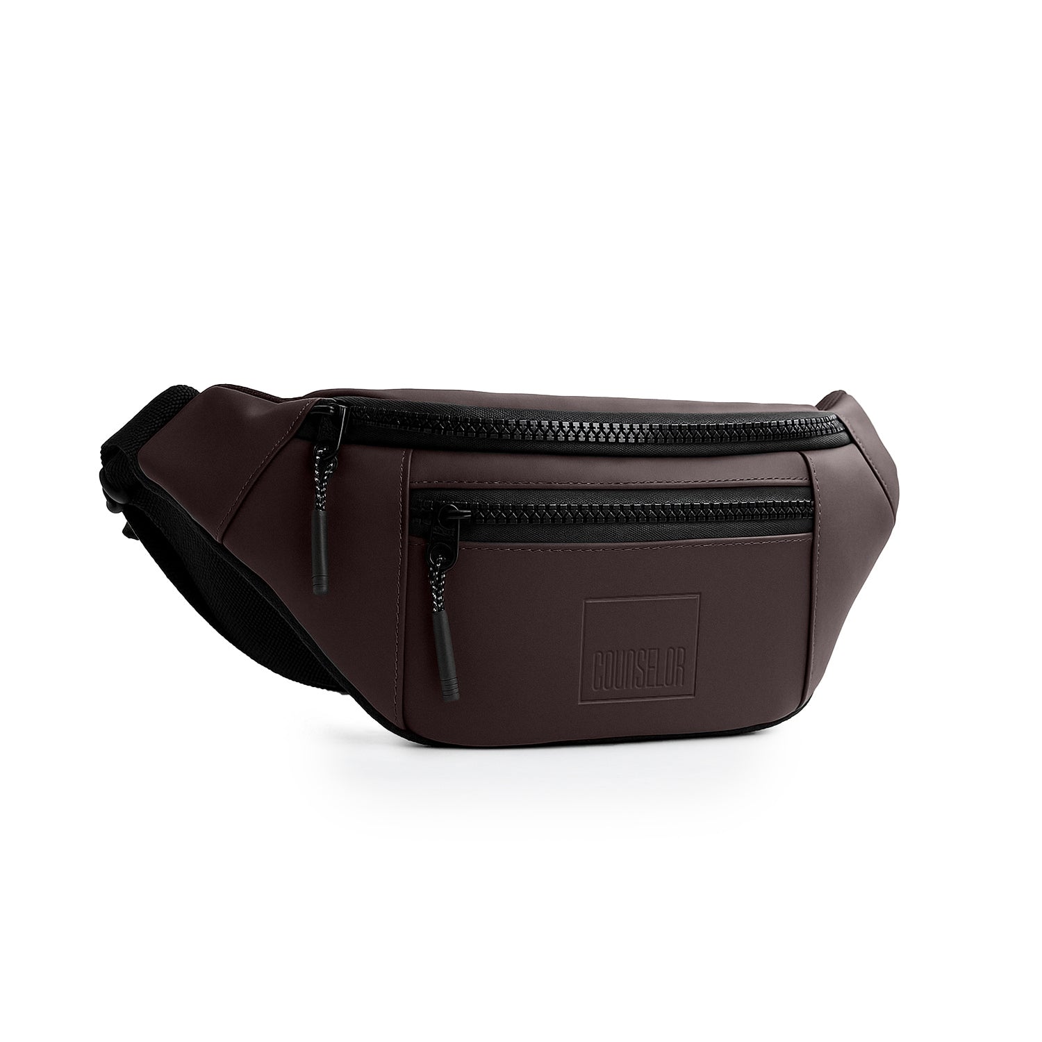 The Blaze brown waist bag made from vegan leather, perfect for daily use and stylishly designed as a fanny pack.