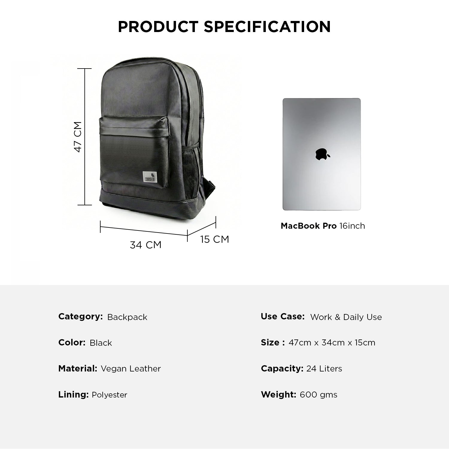 RAVEN BACKPACK - BLACK