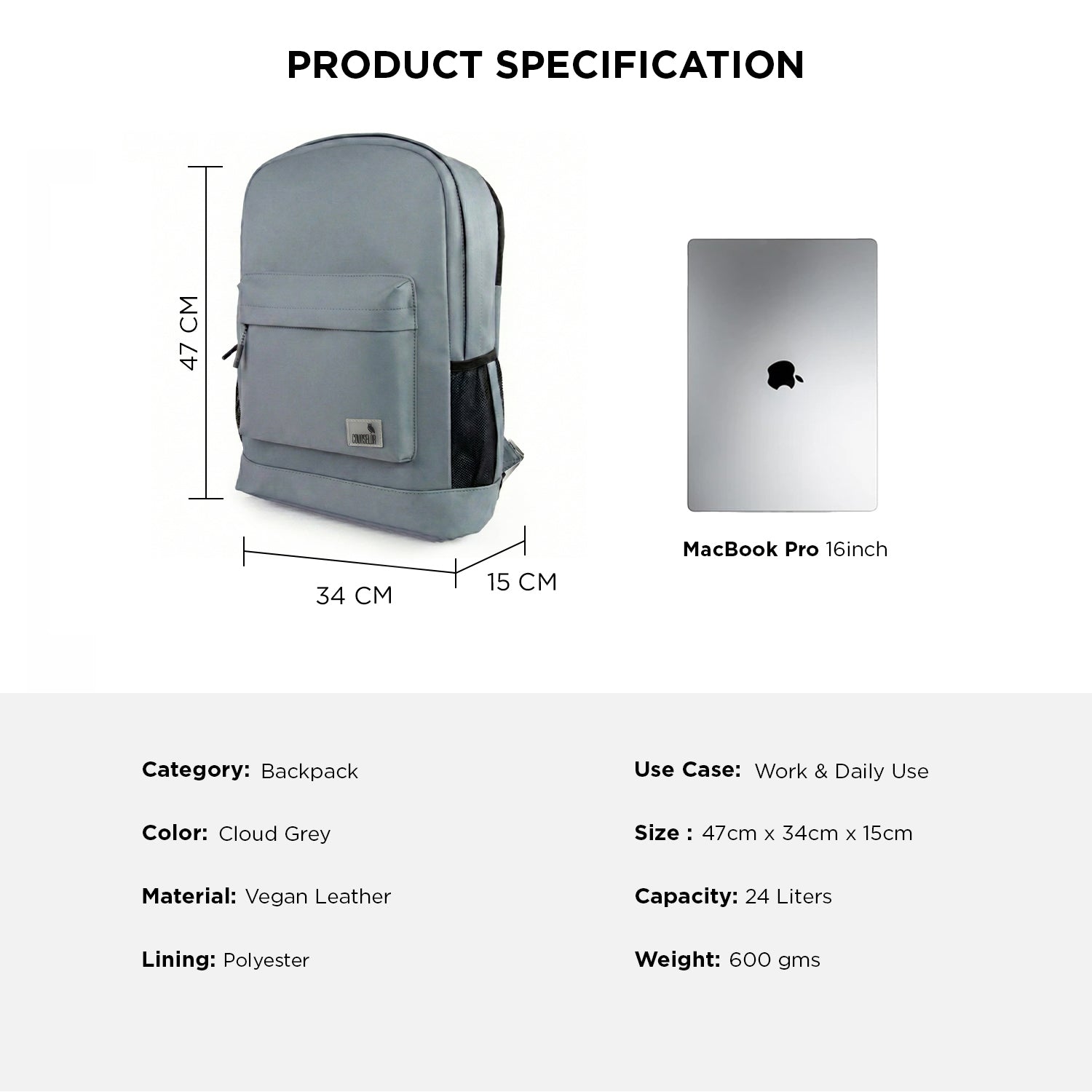 RAVEN BACKPACK - GREY