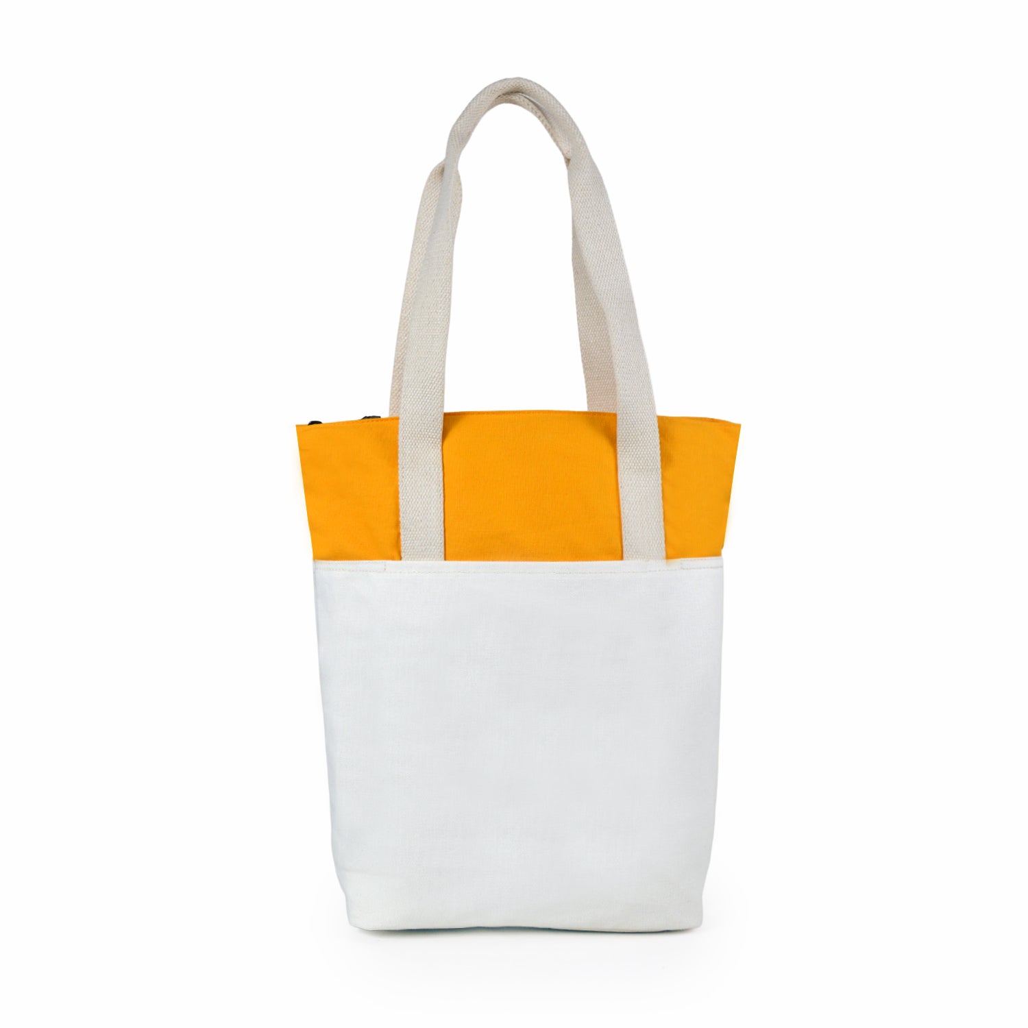 The Skylin Offwhite and Yellow tote bag, stylish and functional for everyday use, featuring sturdy shoulder straps.