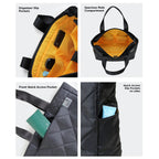 THE AURA - BLACK  QUILTED TOTE BAG