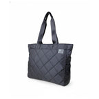 THE AURA - BLACK  QUILTED TOTE BAG