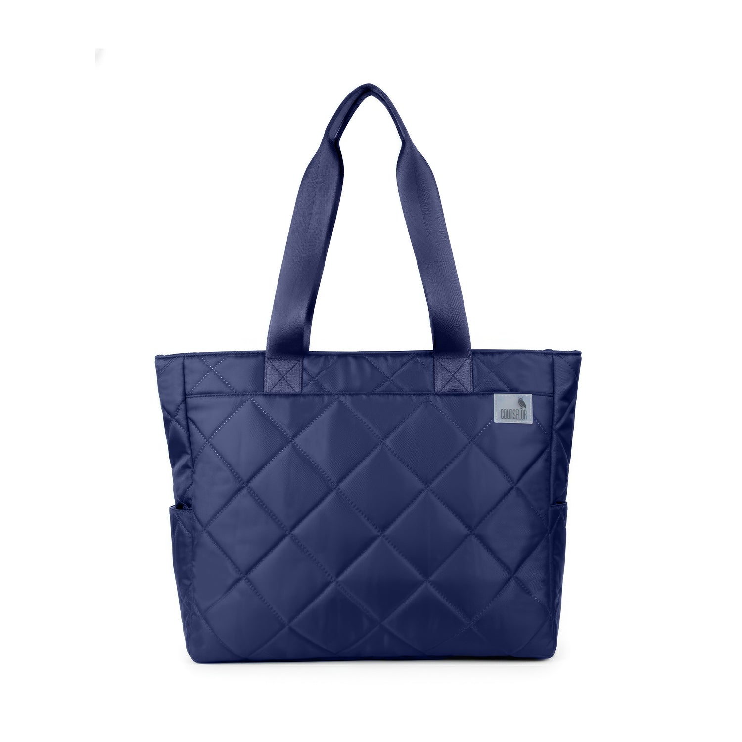 THE AURA - NAVY  QUILTED TOTE BAG