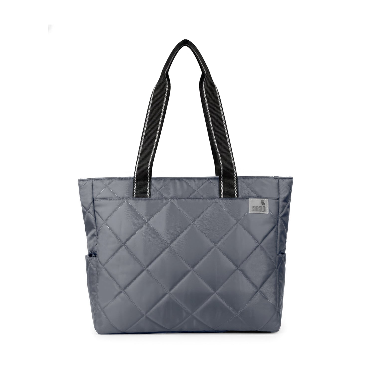 THE AURA - GREY QUILTED TOTE BAG