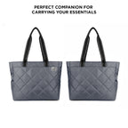 THE AURA - GREY QUILTED TOTE BAG