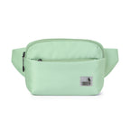 The Avelin waistpack in pista green, designed for minimalist style and smart, compact storage.