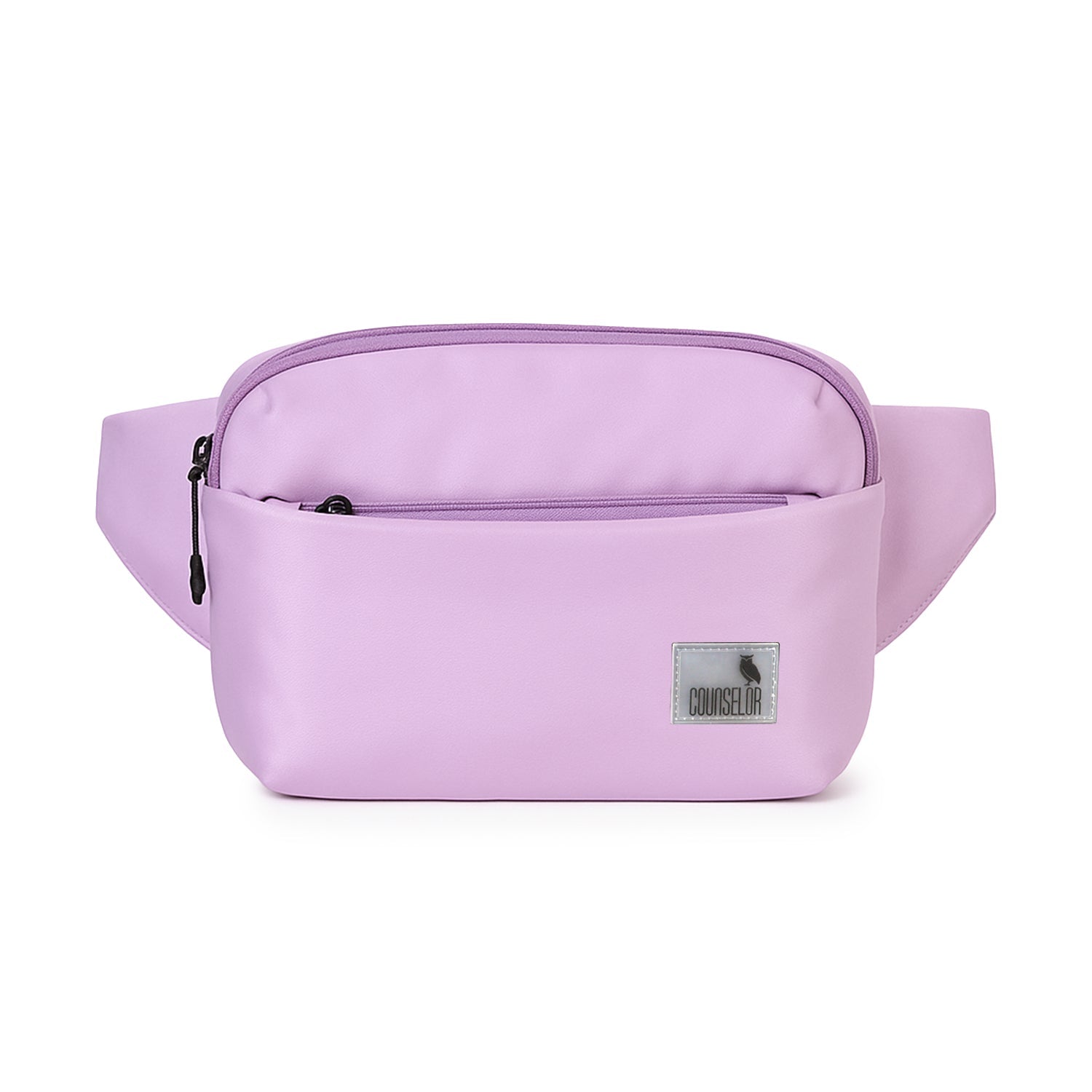 The Avelin waistpack in pink, featuring a compact design with multiple compartments for secure storage.
