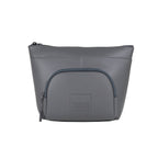 The Eiko grey pouch featuring a minimalist design, perfect for travel and daily organization.