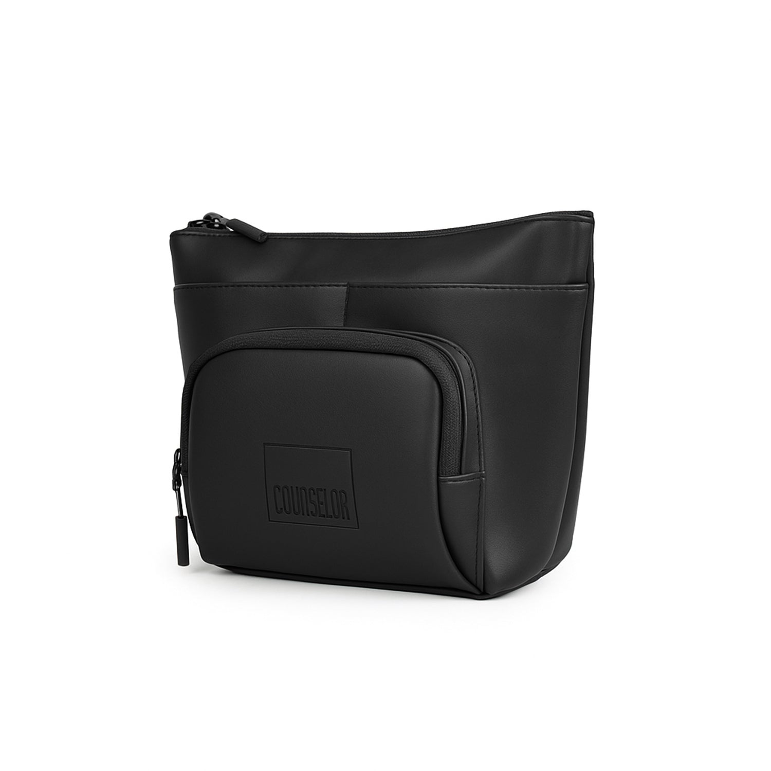 The Eiko black pouch featuring minimalist design, compact storage, and durable materials for stylish organization.
