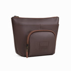 Brown Eiko pouch featuring minimalist design, compact storage, and ultra-light travel readiness.