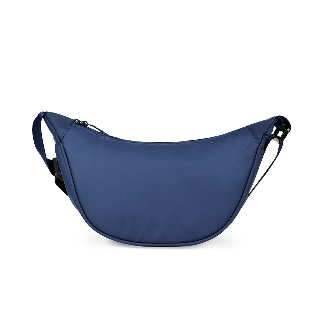 The Zuki navy side sling bag, sleek design for daily movement and smart storage, ideal for travel and urban living.