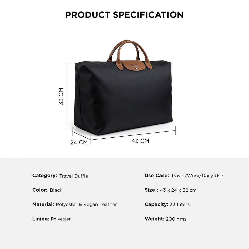 FOLDX DUFFLE BAG - BLACK