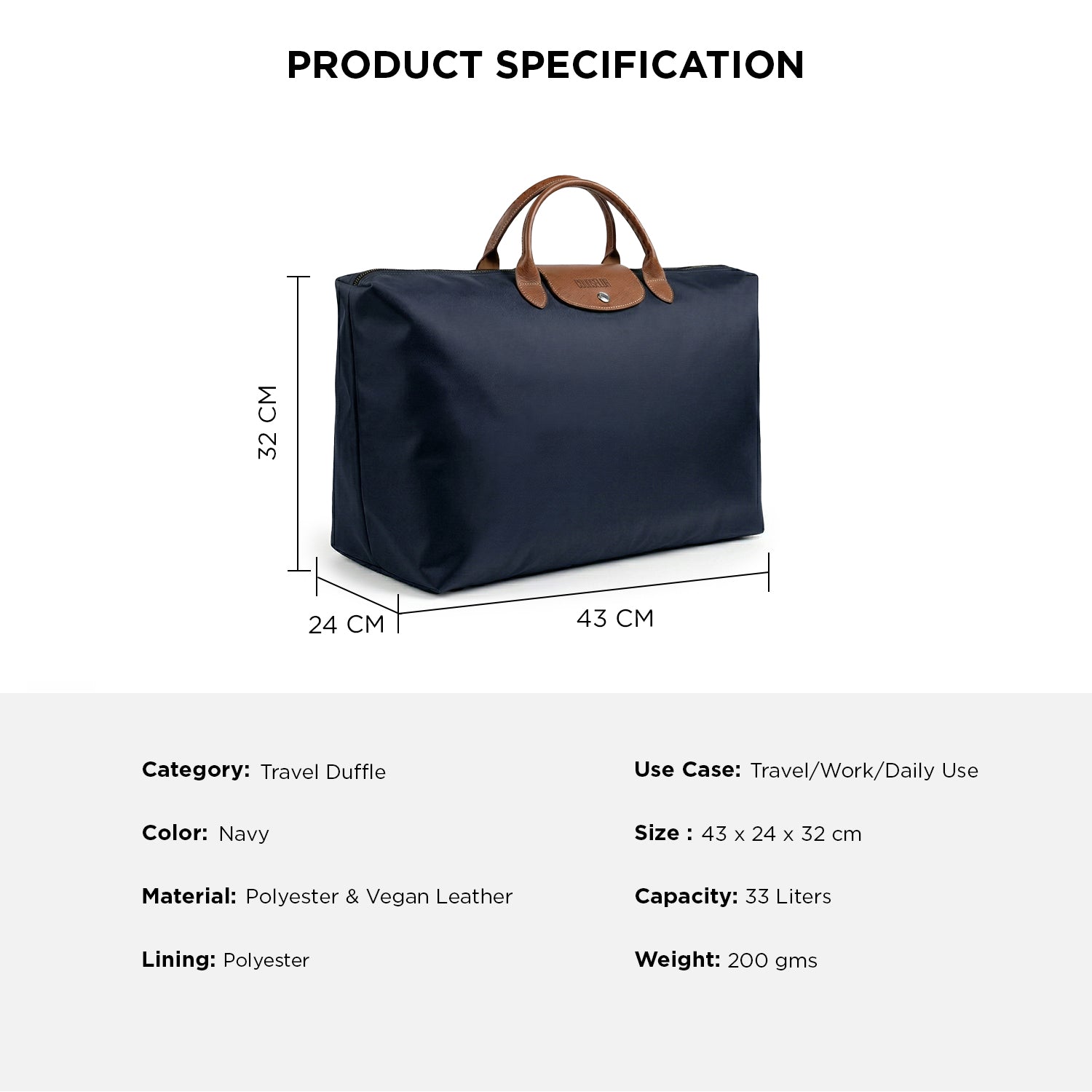 FOLDX DUFFLE BAG - NAVY